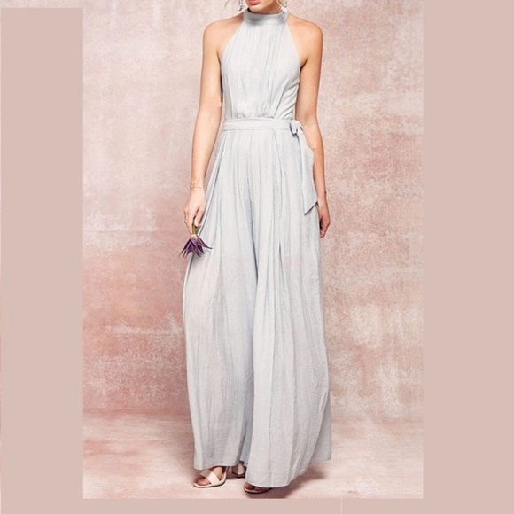 WIDE LEG HALTER JUMPSUIT - Picture 4 of 5